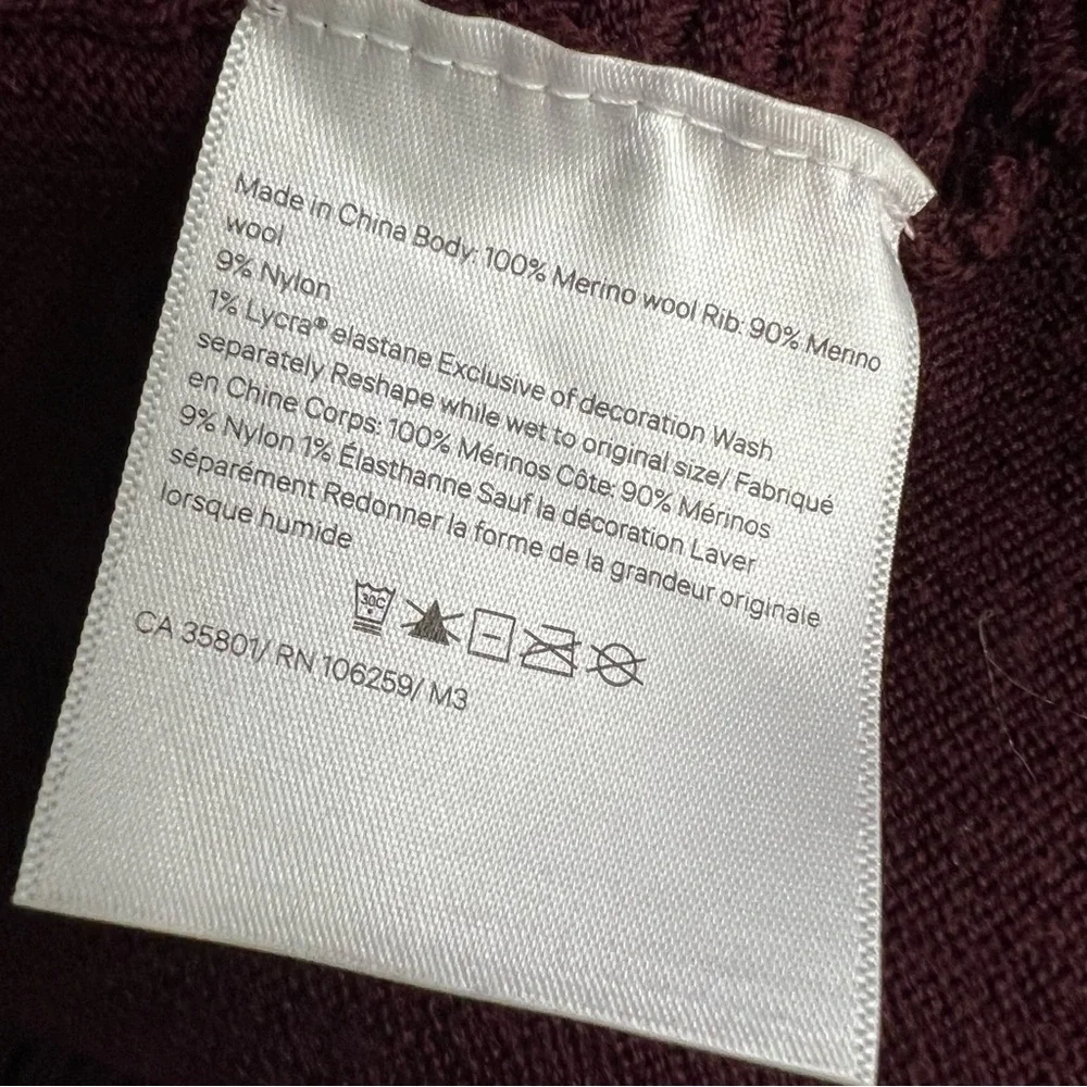 LULULEMON Heathered Plum Athleisure Rib Knit Merino Wool Open Cardigan Sweater 4